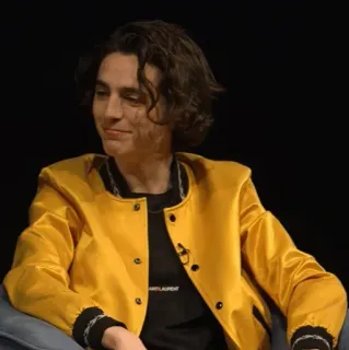 📯 41e8da1e Mann, Gelbe Jacke, Porträt, Person, Locken, Saint Laurent whatsapp sticker