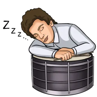 🥁 0f4bab70 Zzz... sommeil, batterie, batteur, sieste, musique, musicien, fatigué telegram sticker