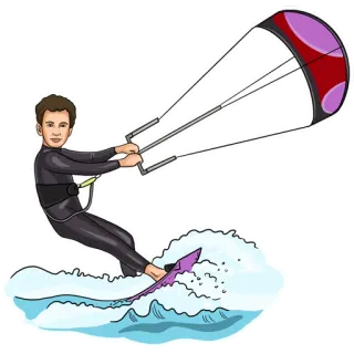 ⛵️ 234f8aa2 Kitesurf, Sport nautique, Kiteboard, Vent, Mer, Vagues telegram sticker
