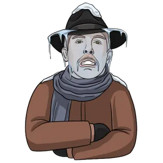 🥶 83f6efaa hiver, gel, froid, neige, bonnet, écharpe, homme telegram sticker
