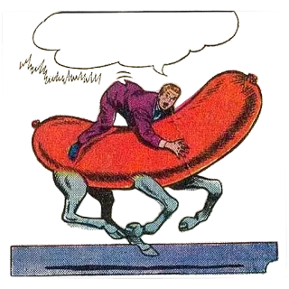 😏 867e47ed 香肠, 马, 男人, 骑马, 动物, 食物, 卡通 telegram sticker