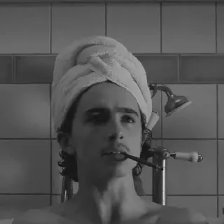 😐 3f0ddf5c hombre, toalla, baño, ducha, cepillo de dientes, retrato telegram sticker