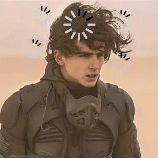 🤨 93e6510a Paul Atreides Dune Dune, Timothée Chalamet, película, ciencia ficción, Paul Atreides, cargando telegram sticker