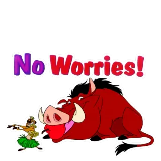 🤔 a905e7ca Pumbaa and Timon The Lion King No Worries! disney, король лев, без забот, хакуна матата, мультфильм, дружба, животные telegram sticker
