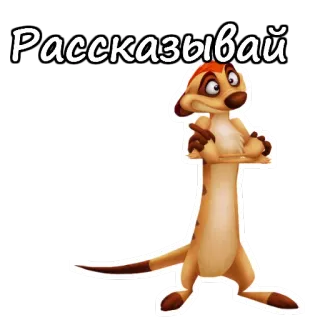 🙃 e13a402b Timon The Lion King Рассказывай Тимон, Король Лев, сурикат, Дисней, мультфильм, скажи мне, персонаж telegram sticker