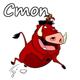 🙌 e6ab7c3f Pumbaa The Lion King C'mon король лев, пумба, смешной, мультфильм, диcней, давай telegram sticker