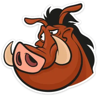 😊 8375b6b7 Pumbaa The Lion King Мультфильм, Животное, Свинья, Бородавочник, Дисней, Персонаж telegram sticker