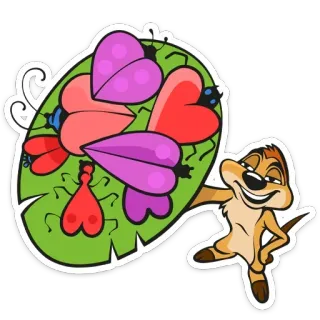 ❤️ b896dbdc Timon The Lion King Disney, Тимон, Король Лев, Мультфильм, Животное telegram sticker