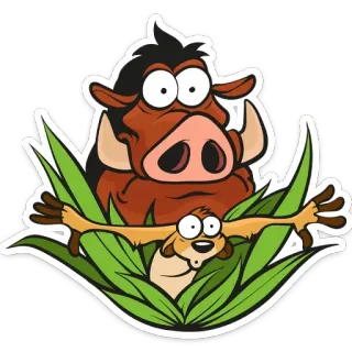 😳 d85dd3b8 Timon and Pumbaa The Lion King тимон, пумба, король лев, мультфильм, дисней, бородавочник, суркат telegram sticker