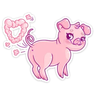 🐖 5396810a schwein, tier, süß, rosa, cartoon, herz, gas, furz telegram sticker