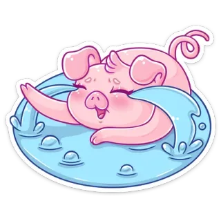 😭 ed671b92 schwein, weinen, traurig, wasser, cartoon, tier telegram sticker
