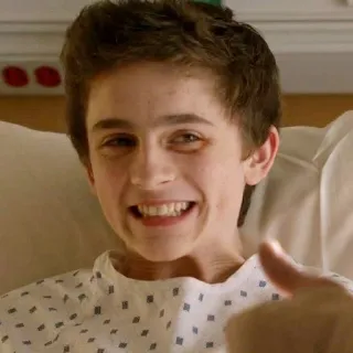 😁 47869232 ragazzo, pollice in su, ospedale, sorriso telegram sticker