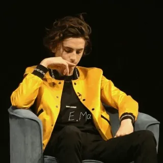 😞 84a6a09e E.Ma persona, seduto, giacca, sedia, ritratto telegram sticker