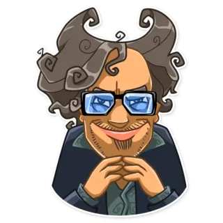 👺 8e3c12b8 Mann, Brille, Cartoon, Porträt, Figur telegram sticker
