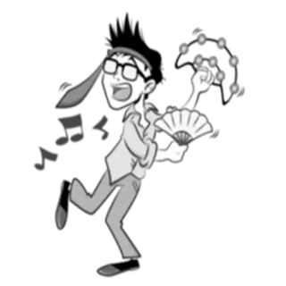 🕺 5f2ae995 cartoon, dancing, fan, music, party telegram sticker