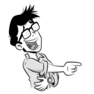 😂 b1d029ef cartoon, pointing, glasses, laughing, man, person telegram sticker