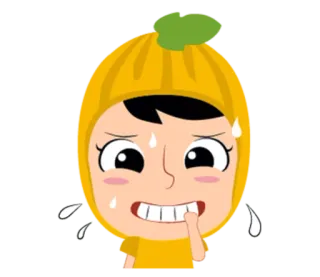 😅 355cf2f5 卡通, 紧张, 担心, 流汗, 害怕, 焦虑 telegram sticker