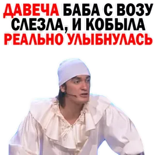 😌 54c757ca ДАВЕЧА БАБА С ВОЗУ СЛЕЗЛА,И КОБЫЛА РЕАЛЬНО УЛЫБНУЛАСЬ telegram sticker