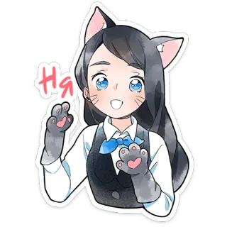 ☺️ 0c5a1090 Ня kucing, gadis, anime, imut, kawaii telegram sticker