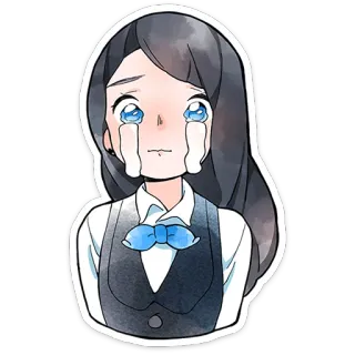 😭 f9d250b1 menangis, sedih, air mata, anime, gadis telegram sticker