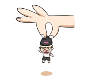 😤 38ea10c4 cartoon, hand, small person, squeeze, illustration, character whatsapp sticker