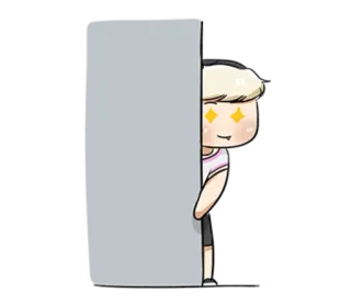 😲 f0947def cartoon, anime, cute, kawaii, peeking, wall whatsapp sticker