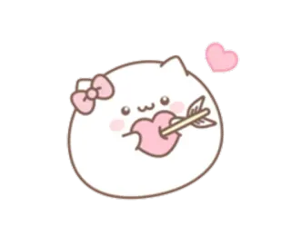 💞 4076f397 кот, сердце, стрела, любовь, каваи, милый whatsapp sticker
