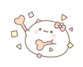 💞 46bb3ff5 милый, каваий, кот, пастельный, бантик, очаровательный, животное whatsapp sticker