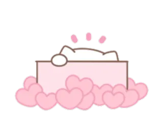 💞 6693729b кот, сердечки, розовый, милый, любовь, очаровательный, каваий whatsapp sticker