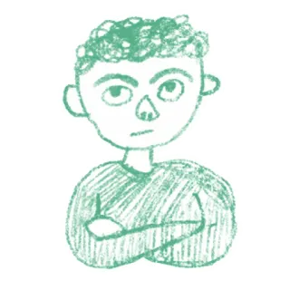 🙄 39df9672 person, drawing, arms crossed, portrait, cartoon telegram sticker