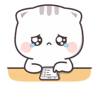 🎭 4290a943 Katze, traurig, weinend, Cartoon, Checkliste, süß telegram sticker