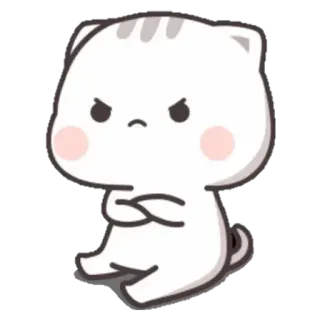 🎭 8bb4c12b Katze, wütend, süß, Aufkleber, Tier, Cartoon telegram sticker