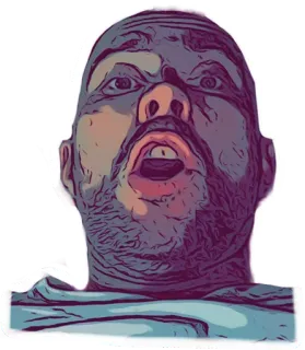 😬 53fb1e83 visage, homme, expression, portrait, tête, dessin animé telegram sticker