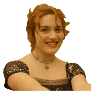 😀 3a90edff Rose DeWitt Bukater Titanic โรส, ไททานิค, เคท วินสเล็ต, ภาพยนตร์, ตัวละคร telegram sticker