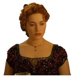 😔 4fe8592e Rose DeWitt Bukater Titanic ไททานิค, โรส, เคท วินสเล็ต, ภาพยนตร์, ตัวละคร, ชุดเดรส telegram sticker