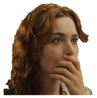 🤭 8a5f123f Rose DeWitt Bukater Titanic ไททานิค, โรส, เคท วินสเล็ต, ตกใจ, กังวล, ภาพยนตร์ telegram sticker