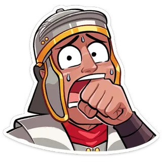 ⭐ 92ceb43e romano, centurione, paura, ansia, elmo, impero romano, cartone animato whatsapp sticker
