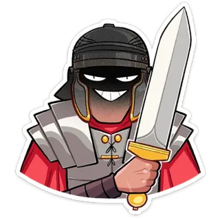 ⭐ b3acaa85 soldato romano, spada, cartone animato, antica roma, militare, soldato, armatura whatsapp sticker