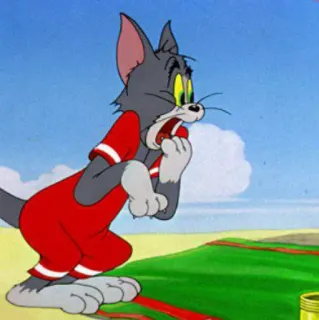 😾 2bec1d49 Tom Tom and Jerry cartoon, cat, scared, Tom and Jerry telegram sticker