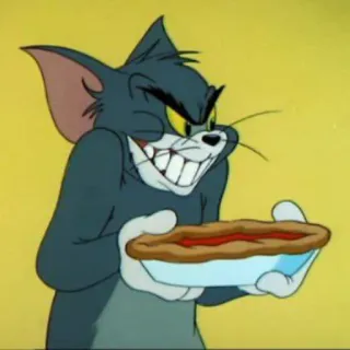 😾 65441d6f Tom Cat Tom and Jerry cartoon, cat, food, funny, meme telegram sticker