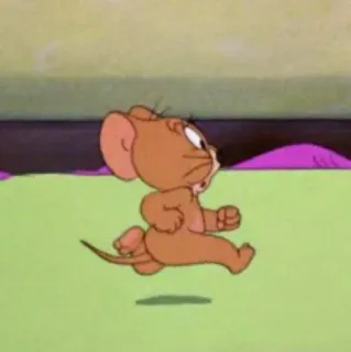 😾 7599619a Jerry cartoon, mouse, running, character, animation telegram sticker