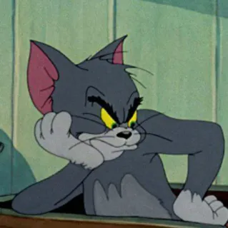 😾 9a2bcbb4 Tom Cat Tom and Jerry cat, cartoon, expression, smug, tom and jerry telegram sticker