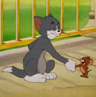 😾 e1c5ed9b Tom and Jerry cartoon, animation, friendship, cat, mouse telegram sticker