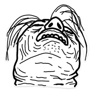 😖 3f8f21e6 얼굴, 못생긴, 기괴한, 일러스트, 드로잉, 캐리커처 telegram sticker