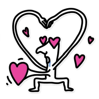 😍 48cb40ff 사랑, 하트, 만화, 스티커, 감정, 애정, 기발한, 캐릭터 telegram sticker