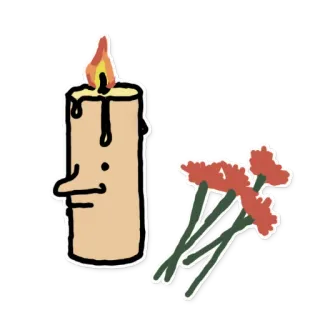 🕯 dae19ec0 양초, 꽃, 추모, 기념, 촛불, 꽃다발, 미술 telegram sticker