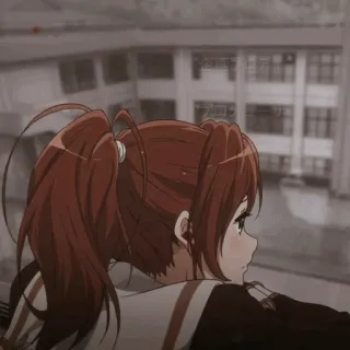 😐 77a813d2 Kumiko Oumae Sound! Euphonium Anime, Cô gái, Tóc đuôi ngựa, Nhìn đi chỗ khác, Trường học telegram sticker