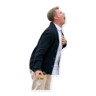 😵 4c1cbb9a man, yelling, drinking, Will Ferrell, person, comedy telegram sticker