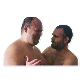 😭 53971cd8 men, shower, friendship, bathing, conversation telegram sticker