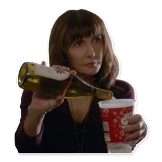 🍷 a0cd084b woman, drinking, wine, bottle, cup, pouring telegram sticker